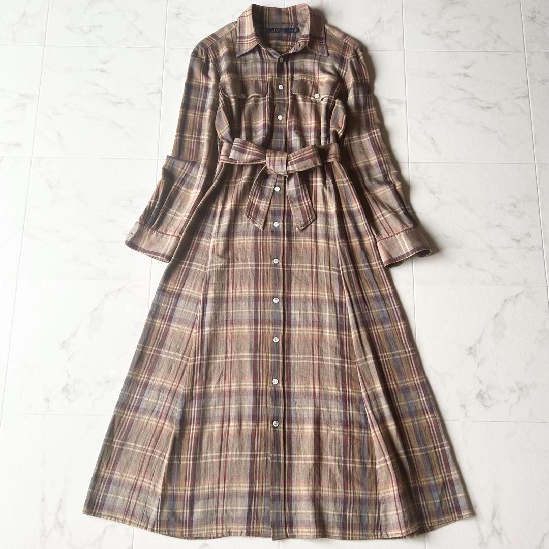 中村アンさん着✨ポロラルフローレン チェック柄 シャツワンピース 4