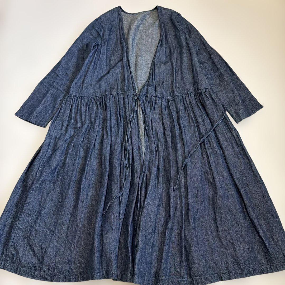 ネストローブnest robeデニム カシュクールワンピース　羽織りに