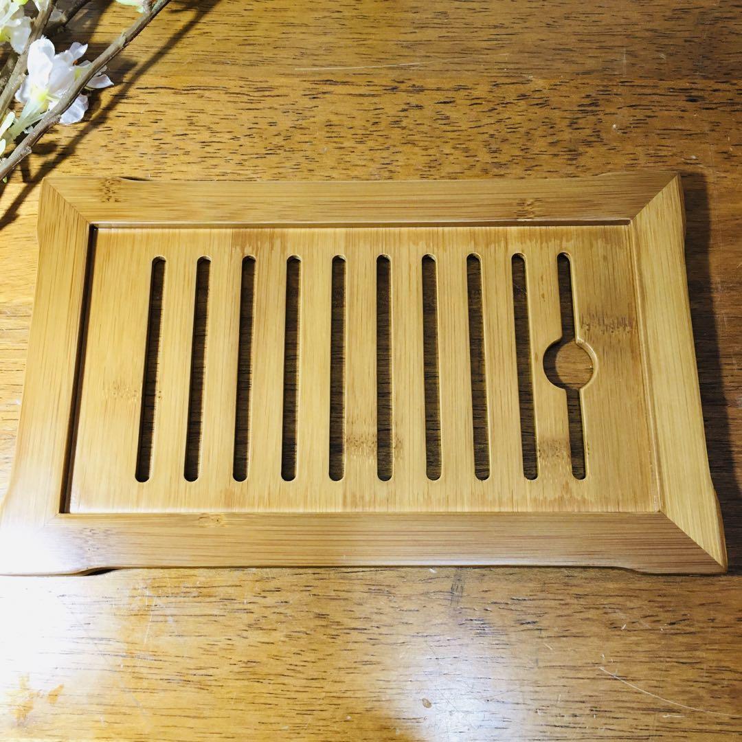 【美品】台湾製　茶盤　茶藝　天然竹　中国茶水盤　工夫茶