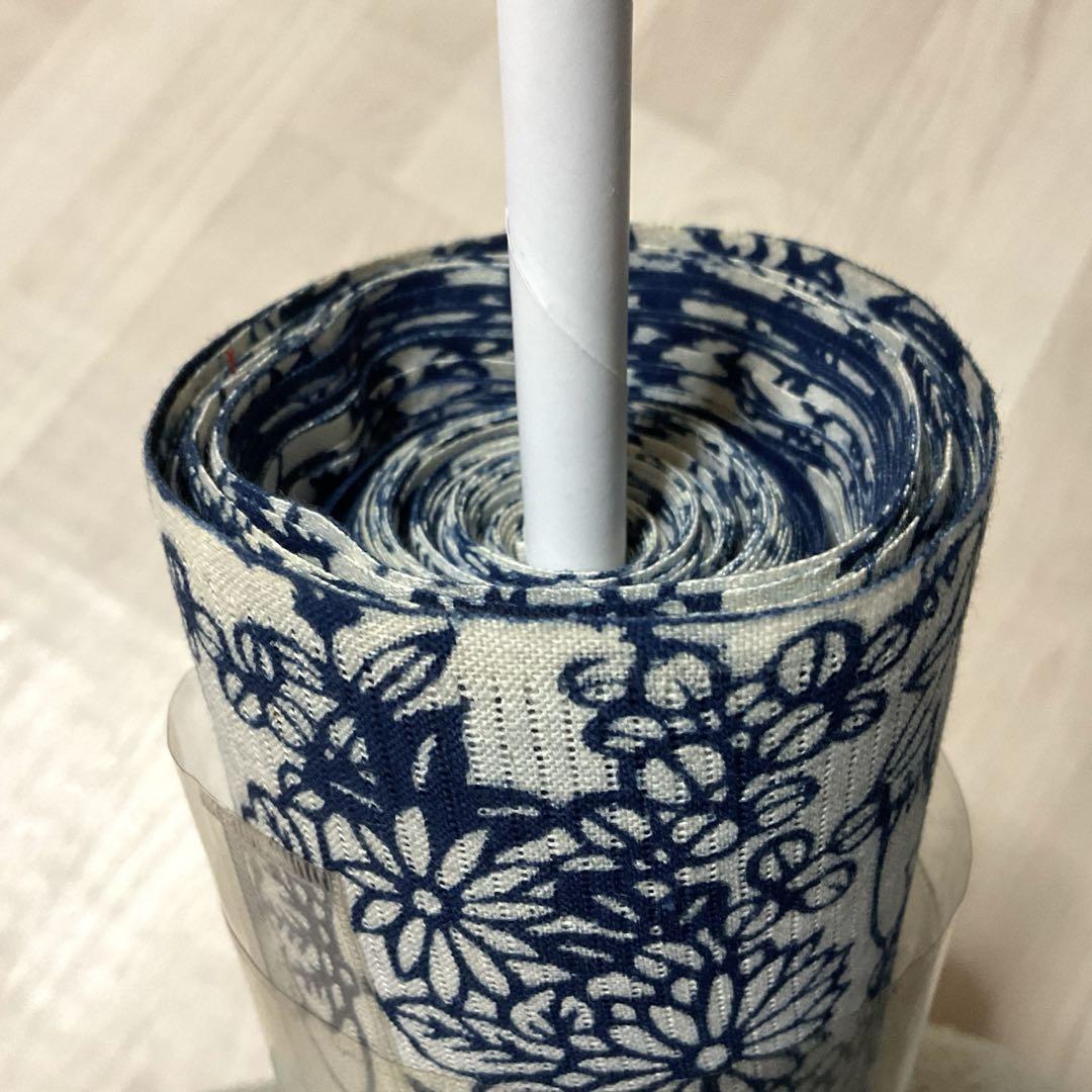浴衣　夏着物　反物　無形文化財　長板　本染　紺色　きなり　草花