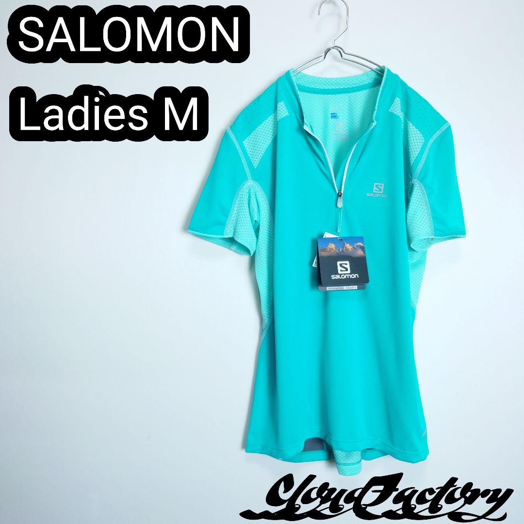 salomon クイックドライランニングシャツ レディースM ミントグリーン