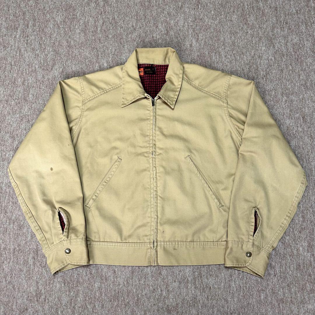 Dickies ワークジャケット カーキ ライニング 格子 USA製 60s