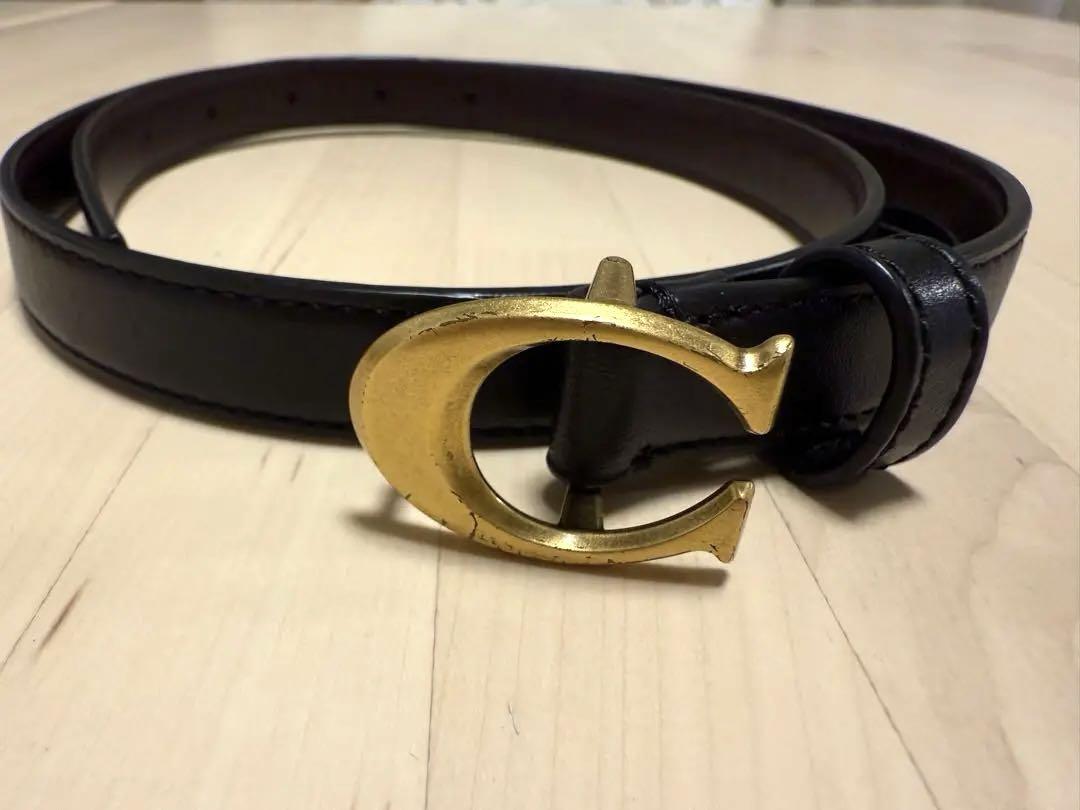 coach レザーベルト 黒