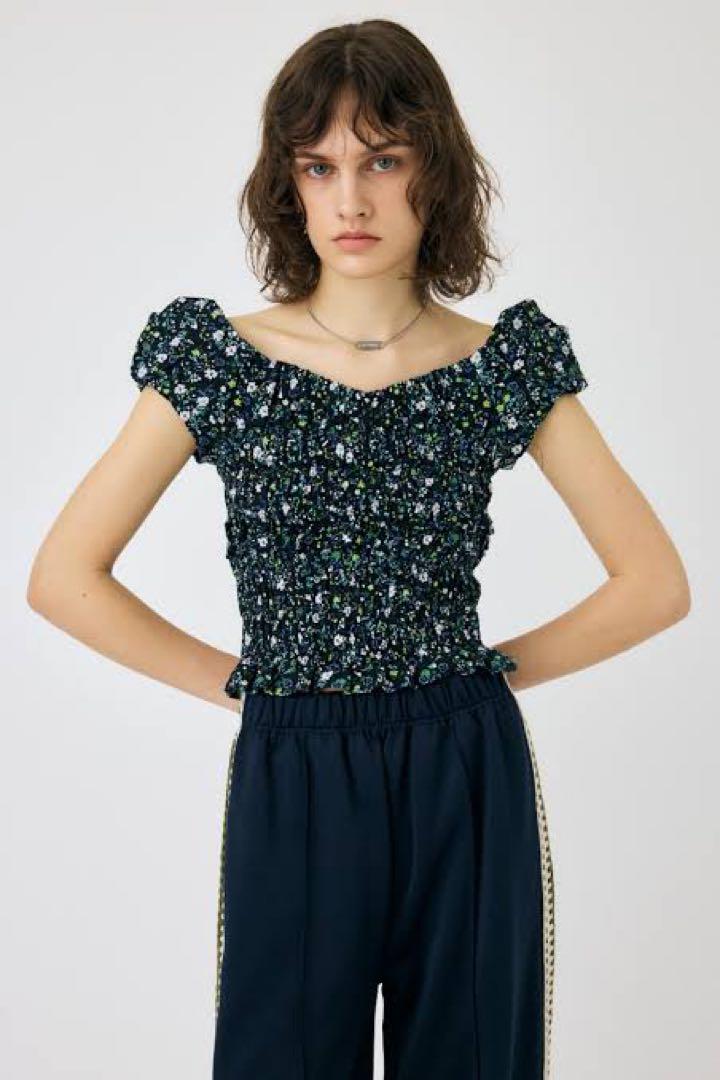 【MOUSSY】GATHER FLOWER ブラウス