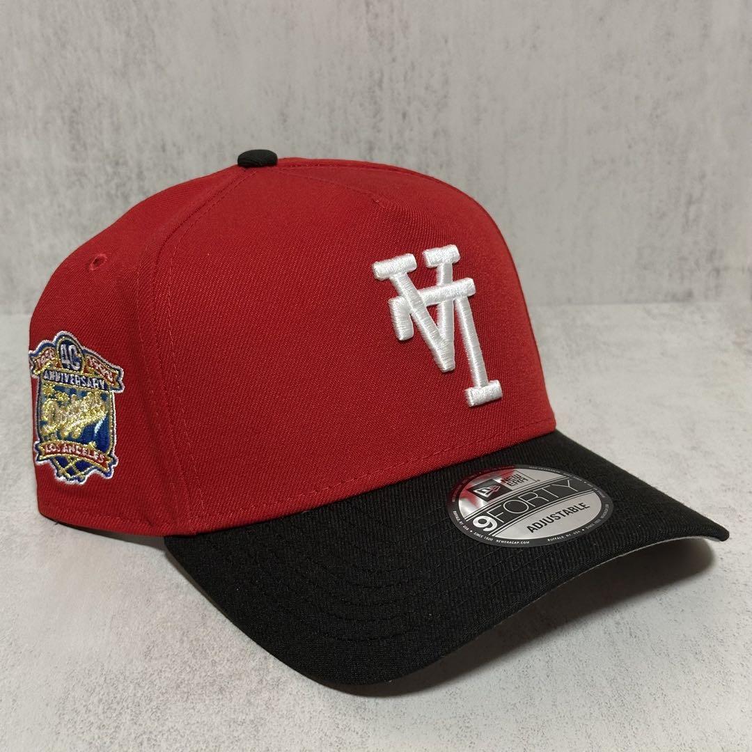 【海外限定】 NEWERA 9FORTY ドジャース キャップ レッド 黒 ②