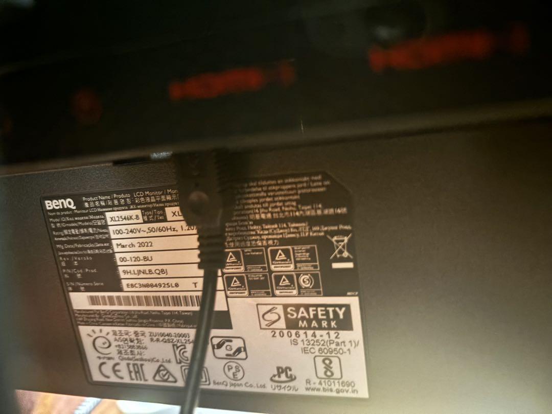 ディスプレイ・モニター本体 Benq XL2546K