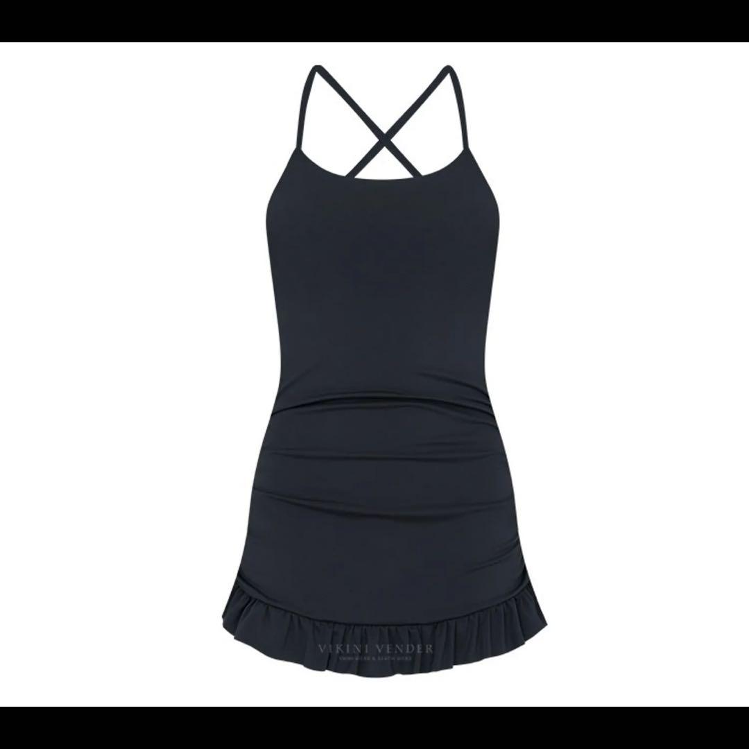 Vikini Vender】プリエシャーリングワンピース水着 BLACK - メルカリ