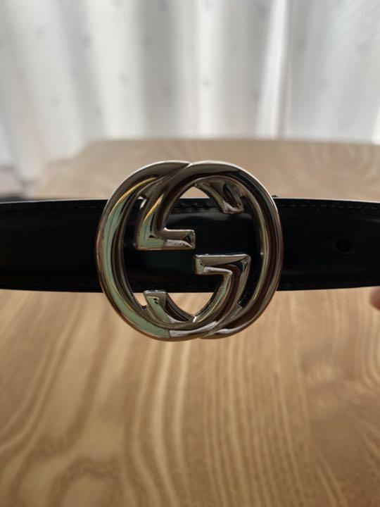 GUCCI ベルト GGバックル レザー ブラック