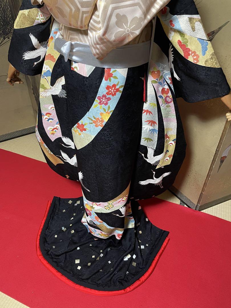 引き振袖 色打掛 セット 正絹 黒地 焼き箔 - メルカリ