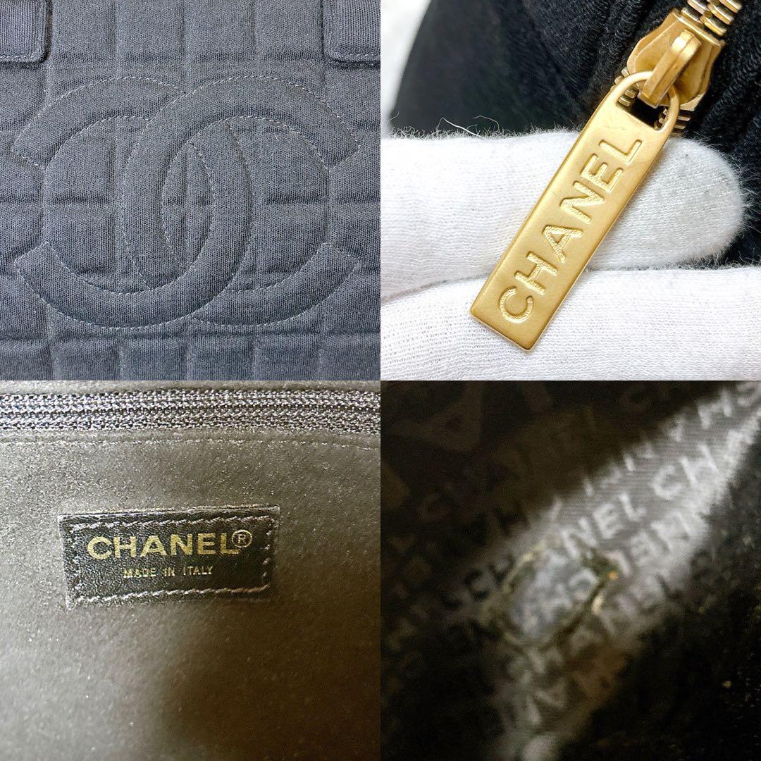 CHANEL ✨マトラッセ　コットン　黒　シャネル　ハンドバッグ　チョコバー
