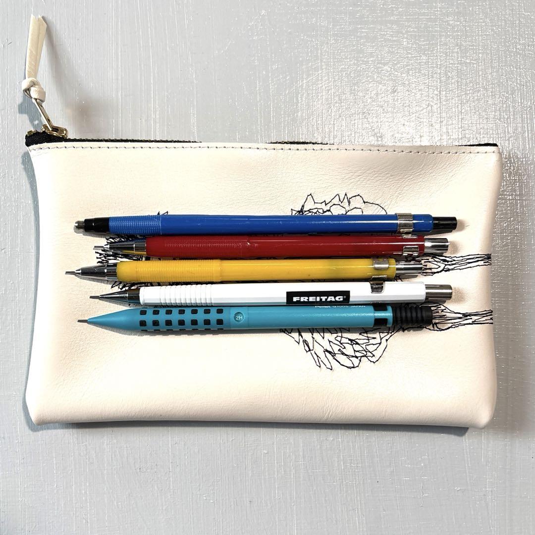 ダチョウ だちょう アート刺繍 ポーチ本革 レザー 長財布 ペン