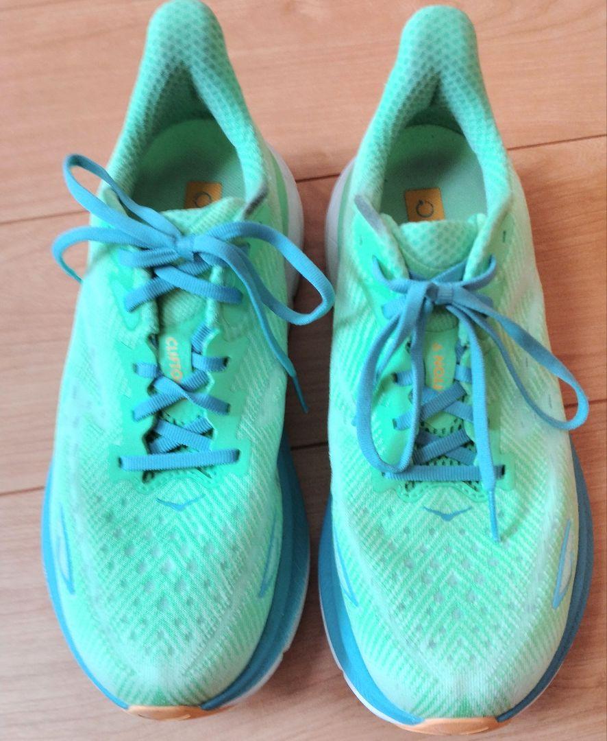 ホカ HOKA M CLIFTON 9 WIDE 26.0 グリーン緑スニーカー