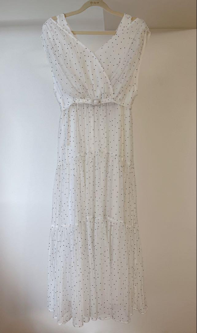 タグ付きHerlipto Tiered Polka-Dot Long Dress