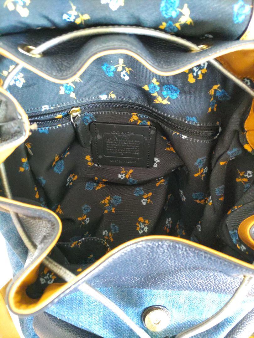 Coach デニムレザーリュック