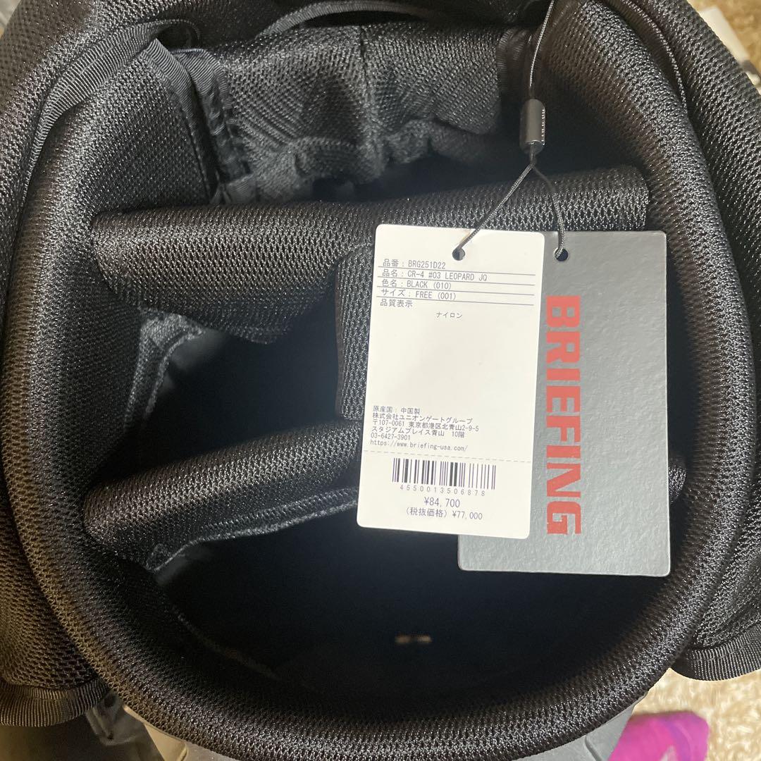 BRIEFING レオパード柄 キャディバッグ　ドライバーヘッドカバー付き BRIEFING レオパード柄 キャディバッグ ドライバーヘッドカバー