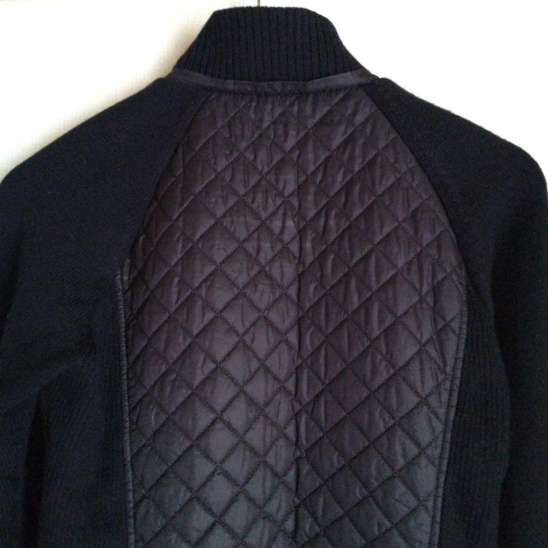 ◯BURBERRYGOLF ブラックキルティングジップアップジャケット