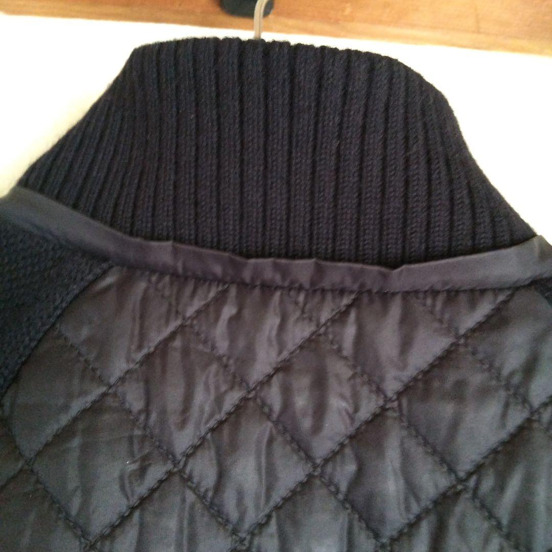 ◯BURBERRYGOLF ブラックキルティングジップアップジャケット