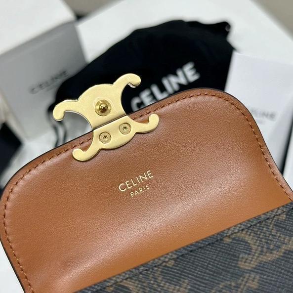 【美品！✨】CELINE ブラウン 三つ折り財布 CELINE 三つ折り財布 ブラウン レザー