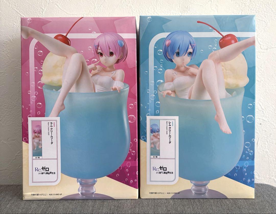 リゼロ　ラウンドワン限定　レム　ラム　フィギュア　クリームソーダ ラウンドワン限定 リゼロ レム ラム フィギュア クリームソーダ