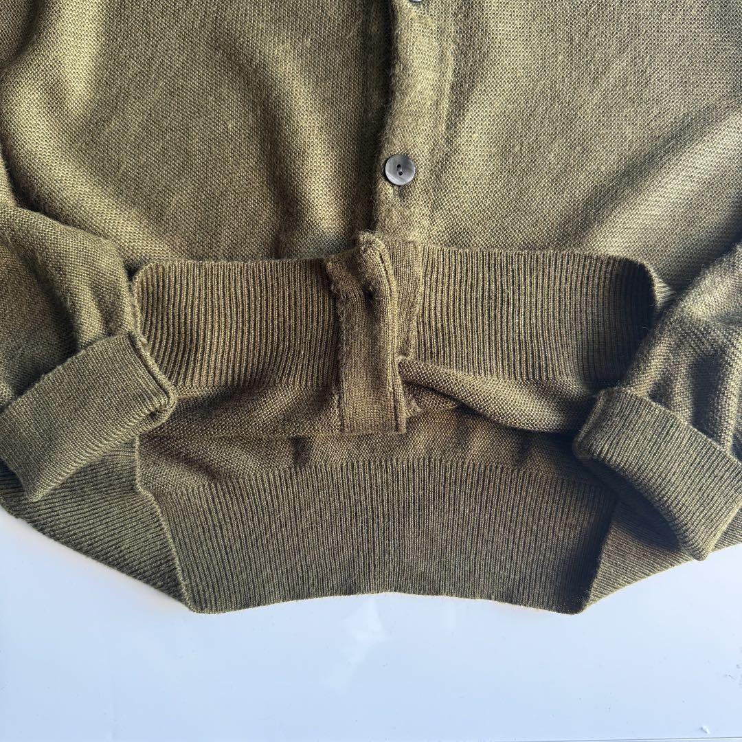 トップス TOWN CRAFT acrylic solid cardigan moss TOWN CRAFT acrylic solid cardigan moss