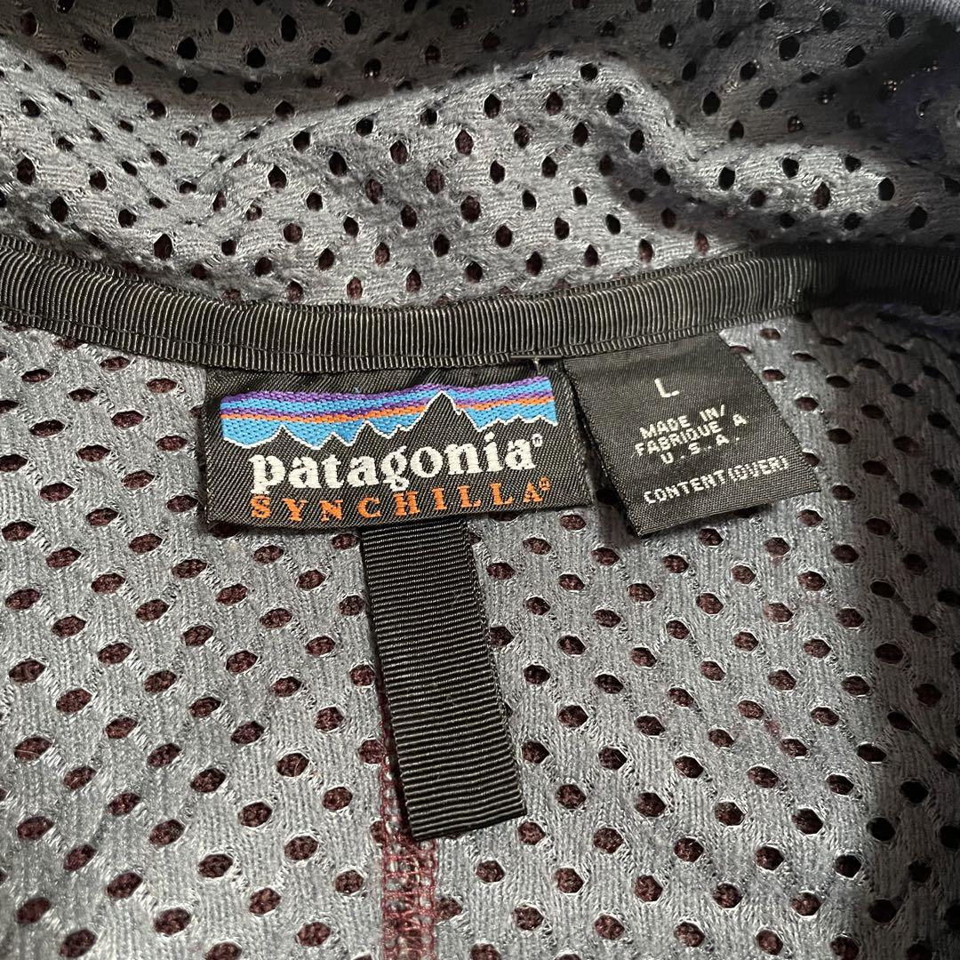 激レア 美品 米国製 Patagonia シンチラ ジップ フリース L ワイン