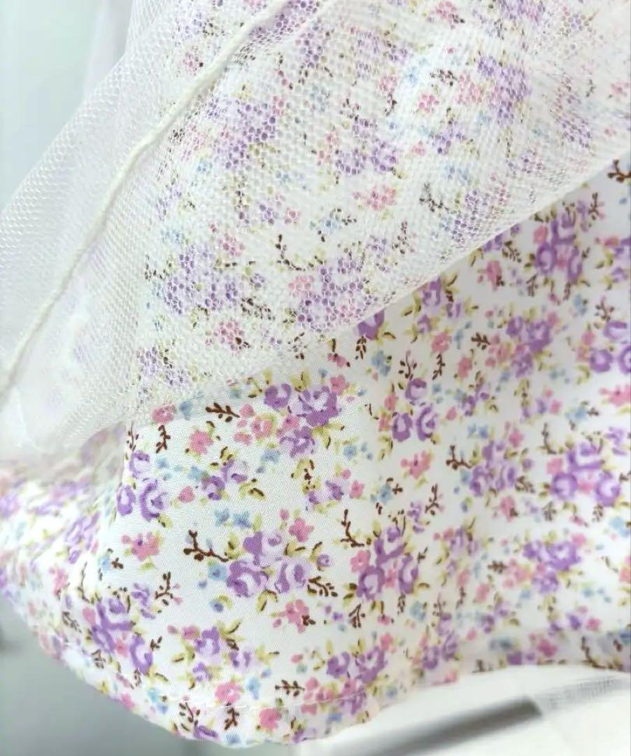 ❀綺麗め❀ 120 サクラ キャット製 ラベンダー×紫小花総柄 セレモニー 式服