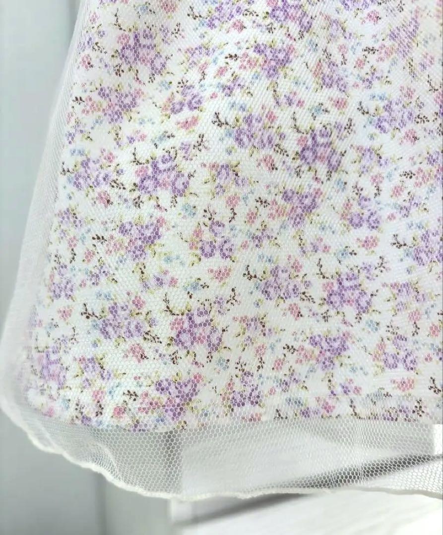 ❀綺麗め❀ 120 サクラ キャット製 ラベンダー×紫小花総柄 セレモニー 式服