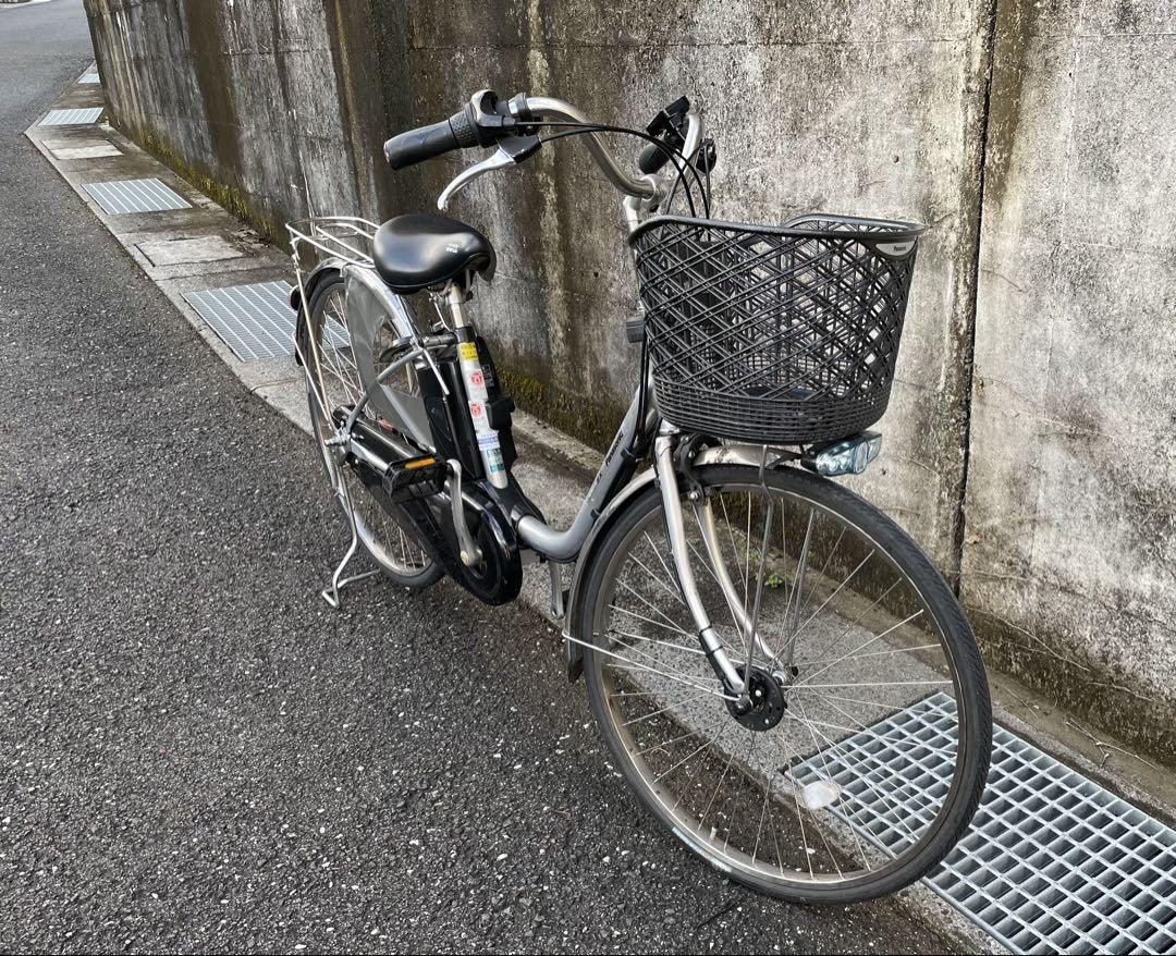 電動アシスト自転車 シルバー バスケット付き