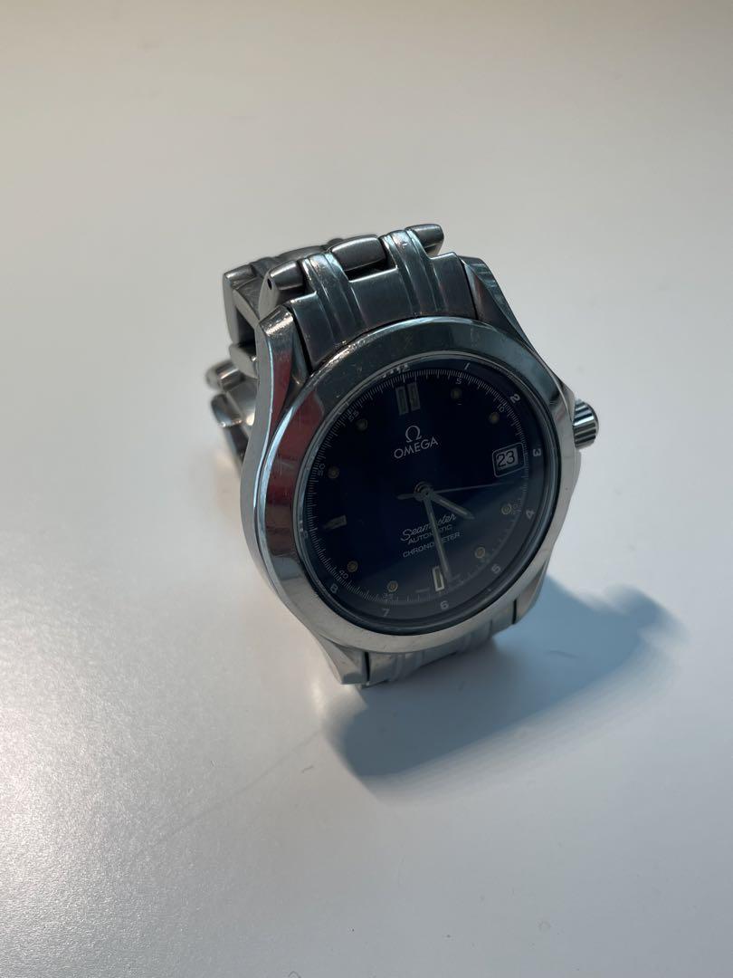 OMEGA Seamaster 自動巻き時計 青 ステンレススチール