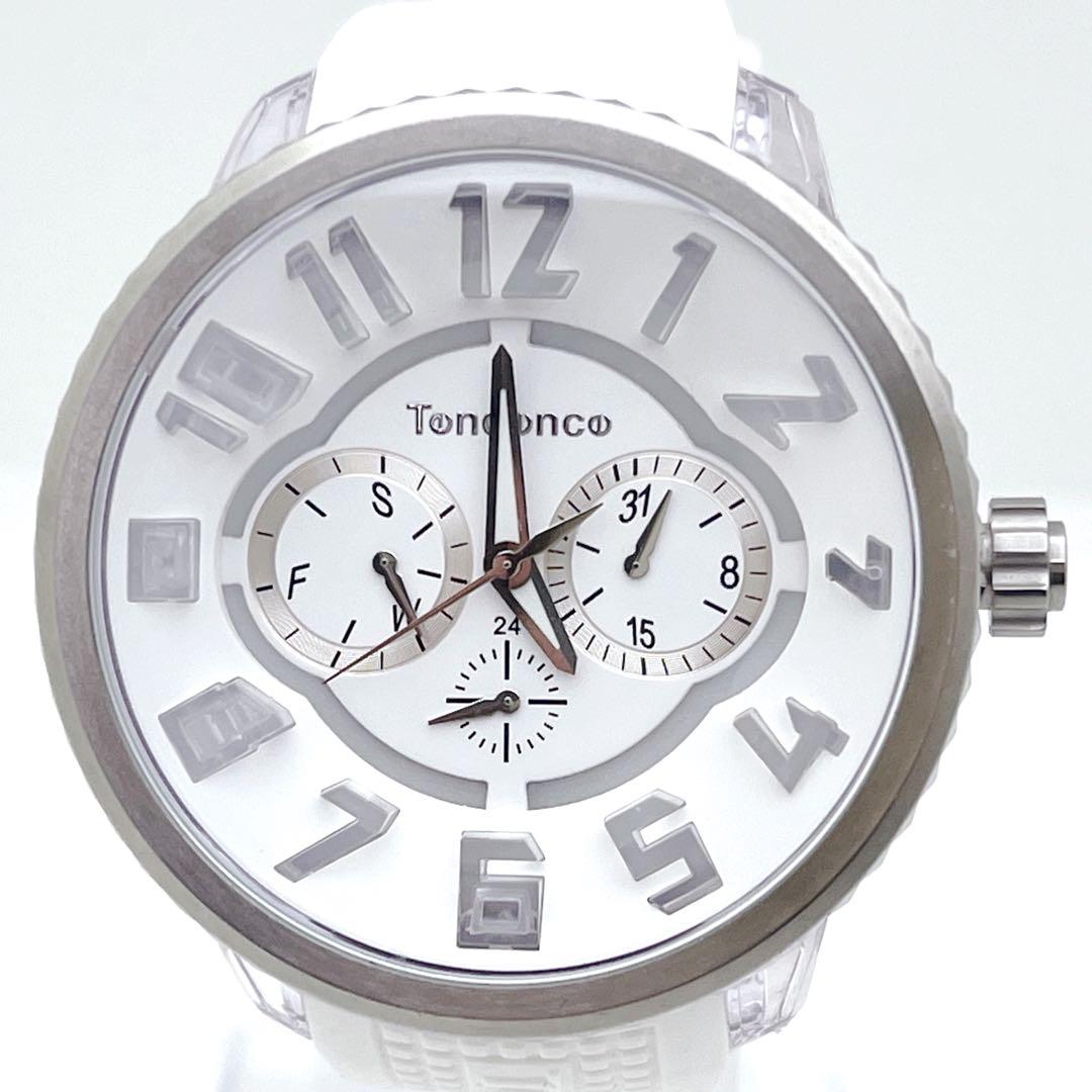 【極美品】テンデンス フラッシュ クロノグラフ レインボー ホワイト 白 稼働品