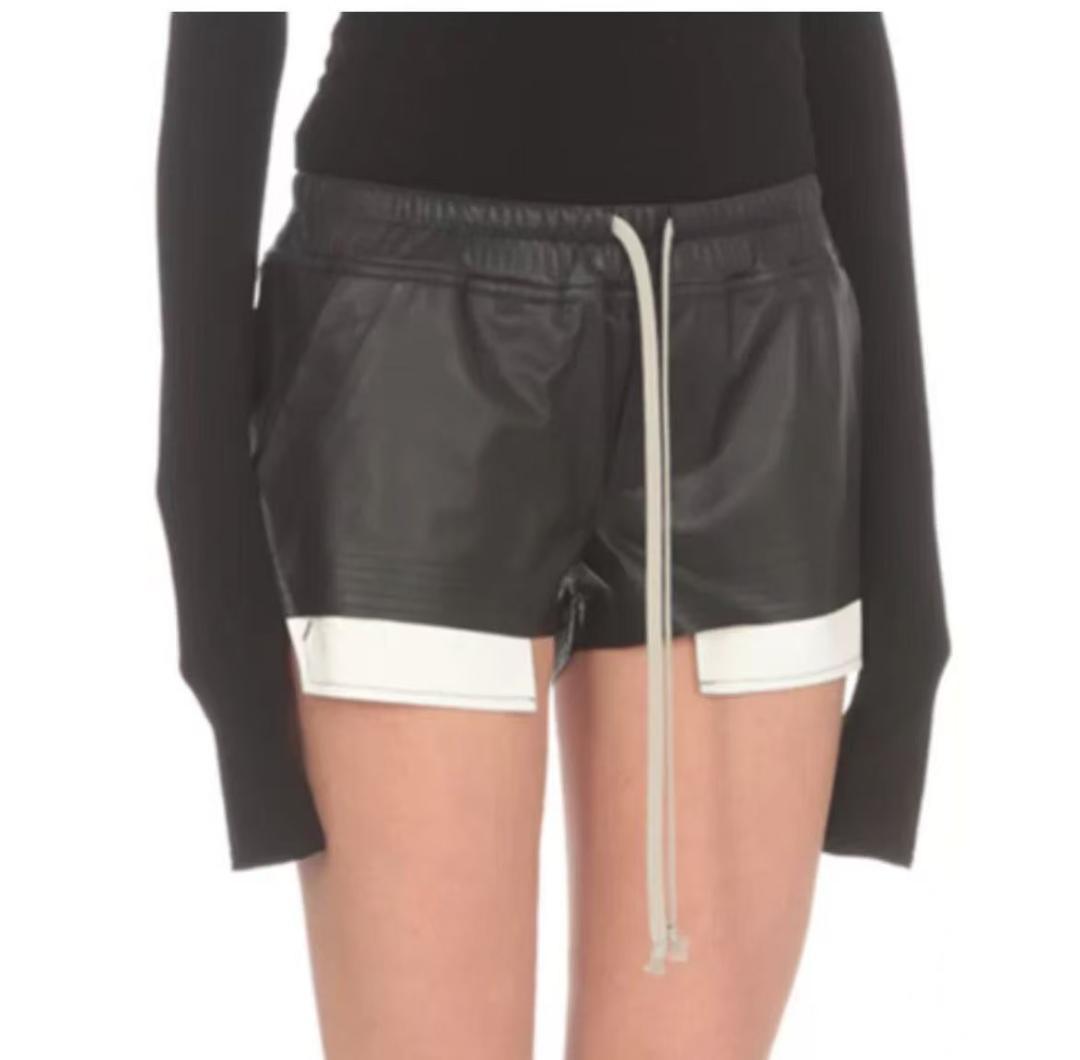 Rick Owens レディース レザー ドローストリング ショートパンツ M