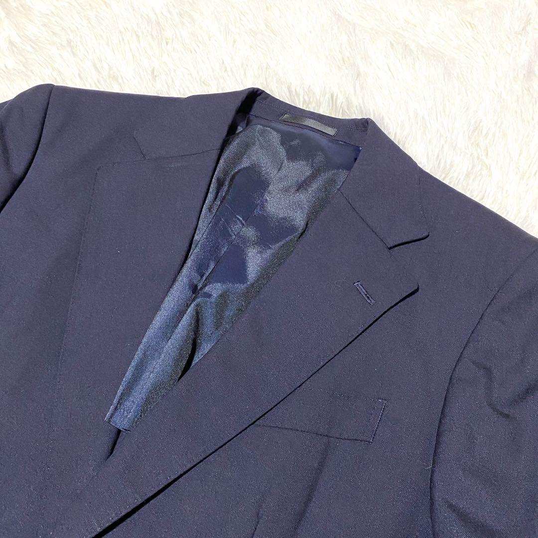 良品✨Burberry テーラード 紺ブレ 金ボタン 羊毛 モヘア M メンズ