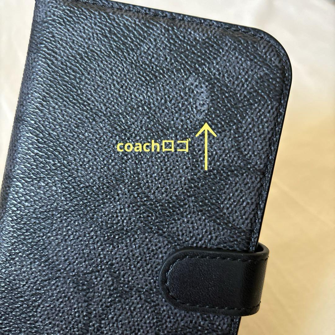 COACH iPhone 15 Pro Max用フォリオケース シグネチャー 黒