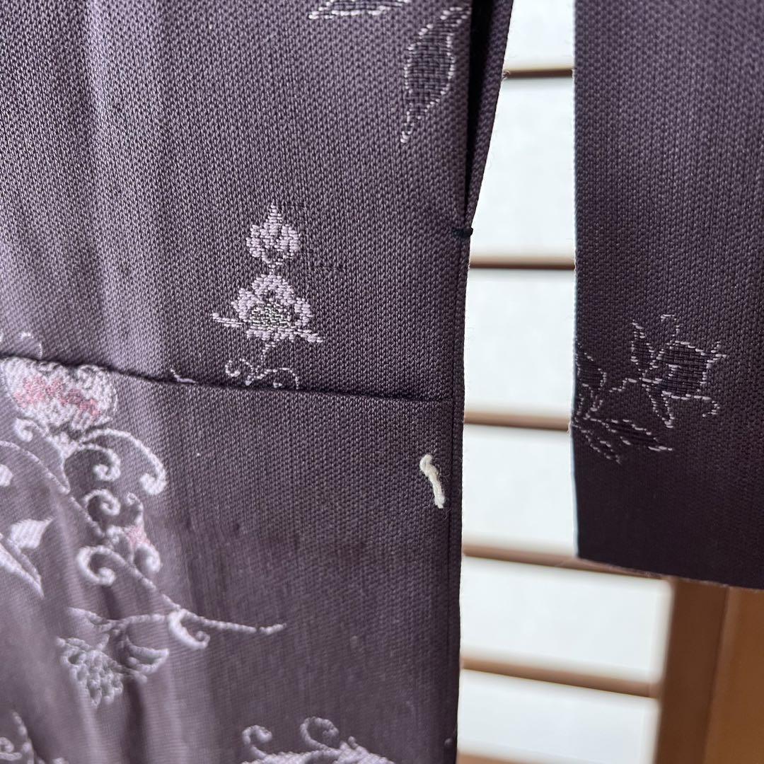 昭和レトロ】着物 パープル 紫 小紋 お花柄 上品
