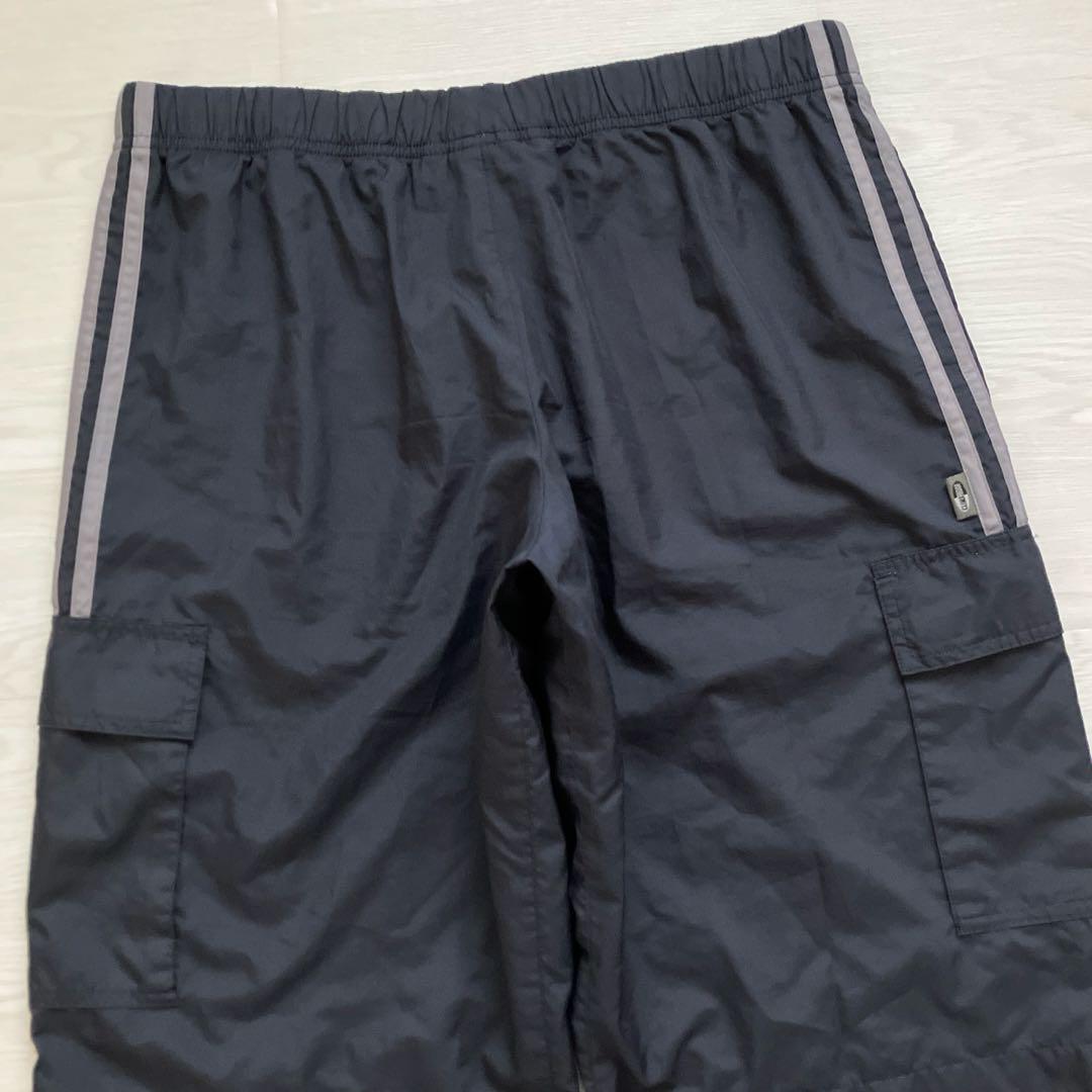 00s old adidas Oサイズ ナイロンカーゴショーツ ブラック Y2K