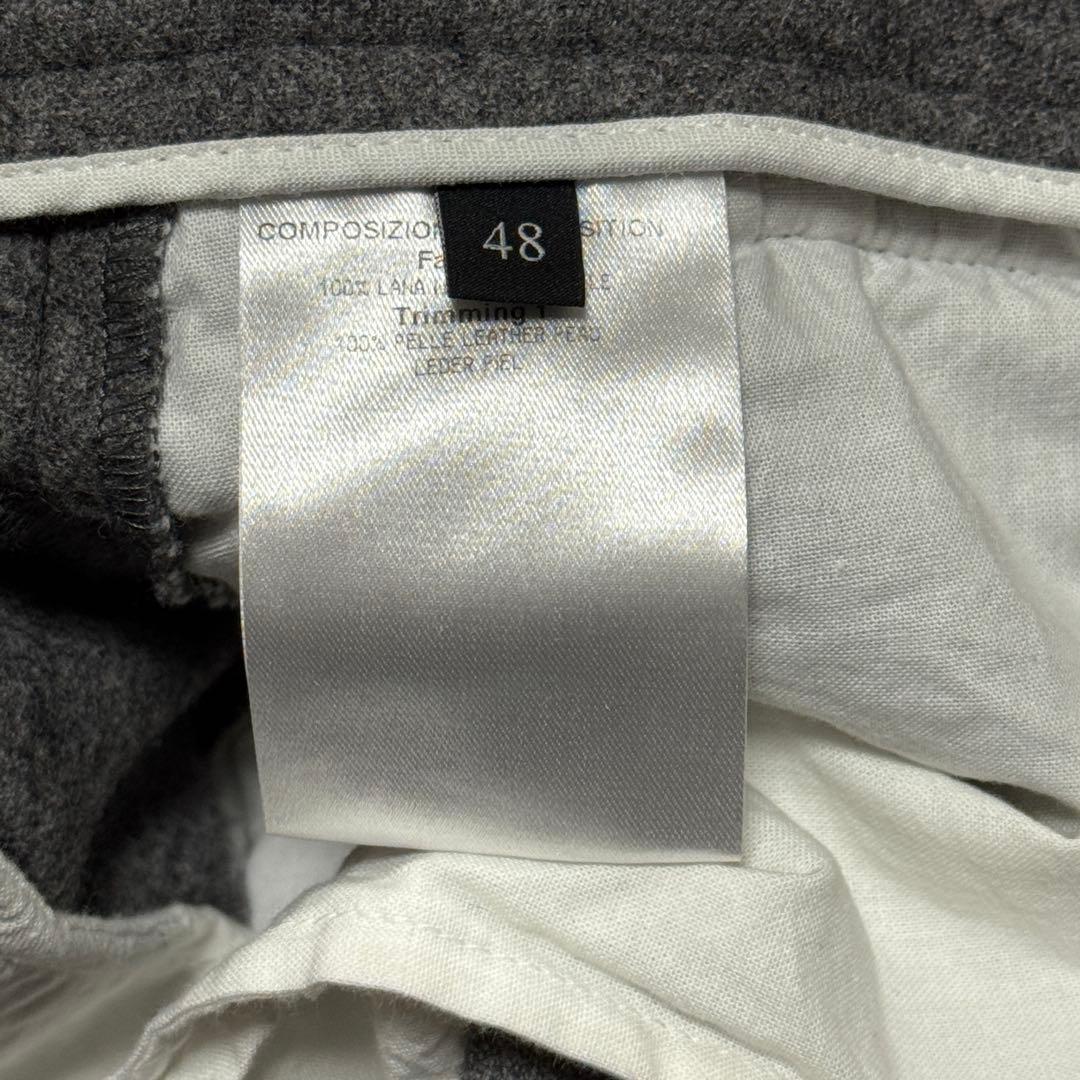 GUCCI Flannel Wool Trousers Gray 48