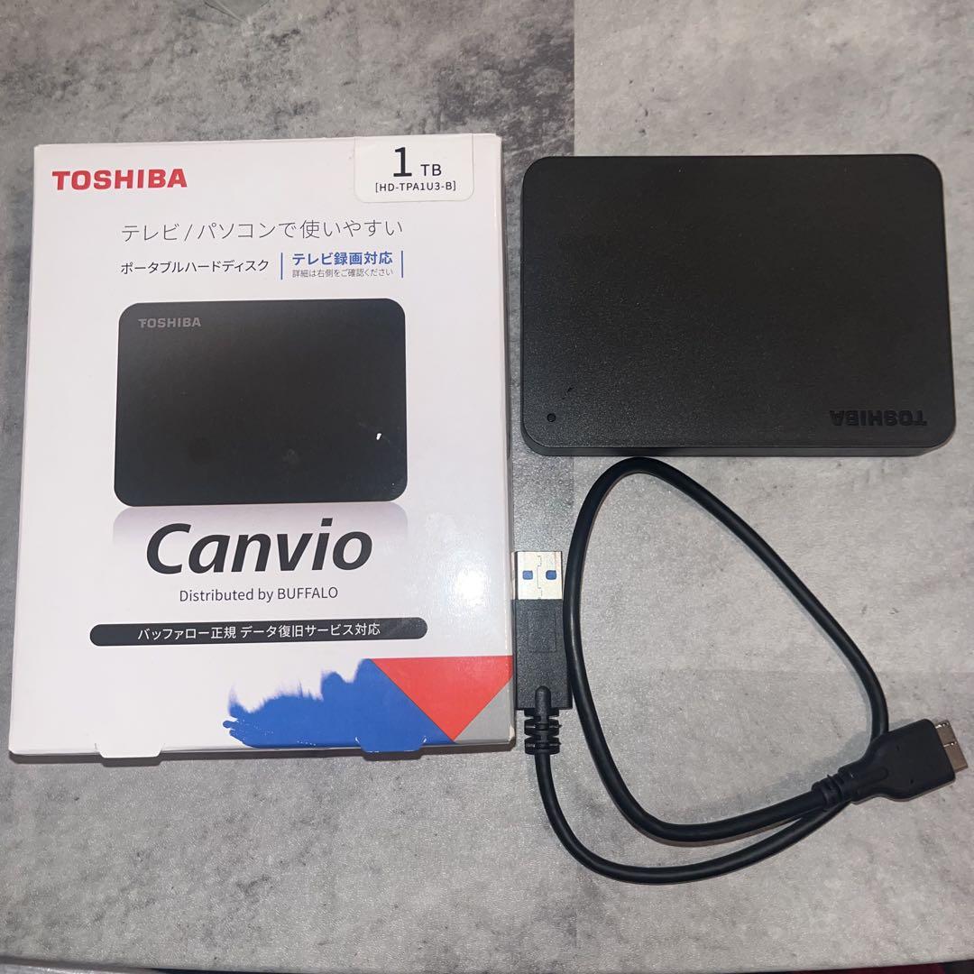【土日限定値下げ】東芝製 TOSHIBAポータブルHDD HD-TPA1U3-B