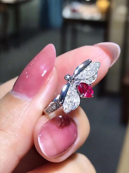天然 ピンク サファイア ダイヤモンド リング0.31ct k18 ¥