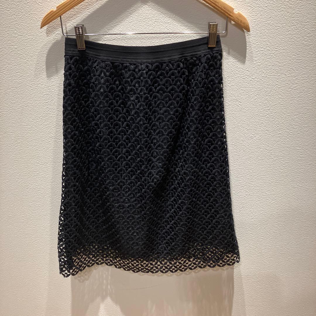 半袖　夏　セットアップ　ツーピース　コムサイズム　 濃紺　ネイビー　レース　9号