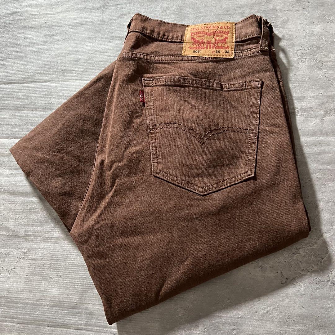 【希少サイズ36×32、カラーデニム】Levi's505 バギーパンツsk8