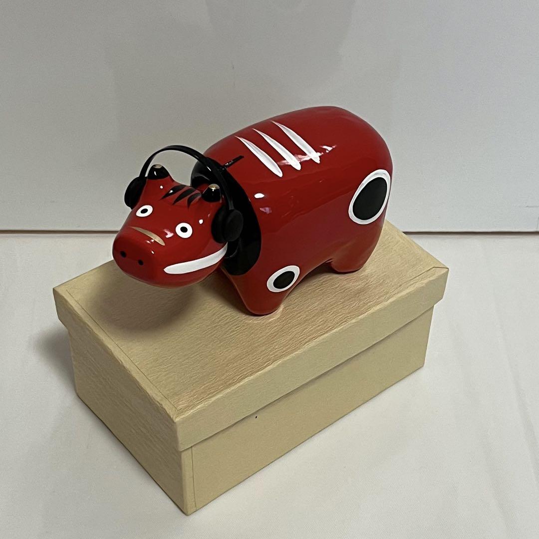 新品 野沢民芸 ヘッドフォンべこ 2号サイズ 赤べこ