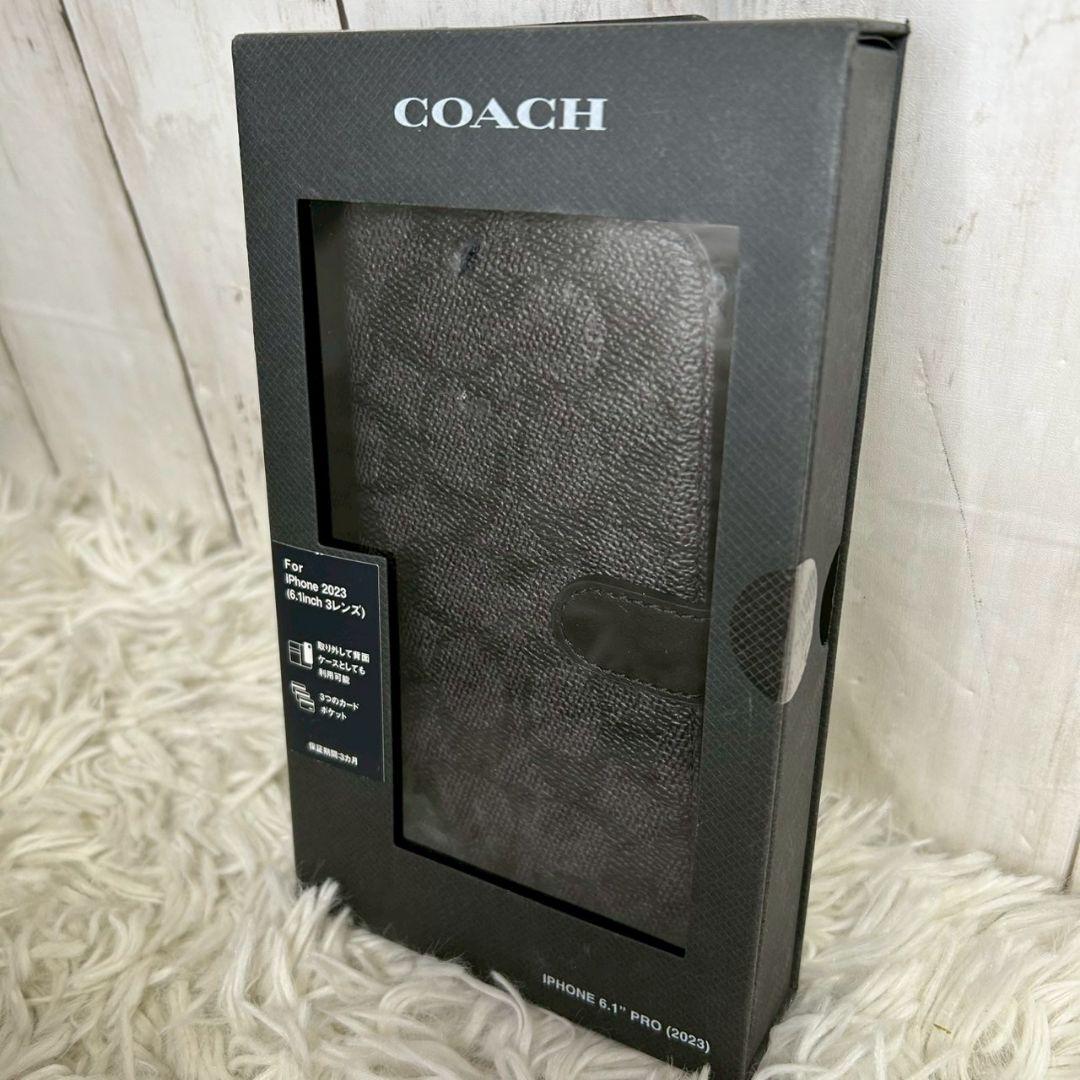 COACH　スマホケース　新品未使用　iPhone15pro 6.1　シグネチャ