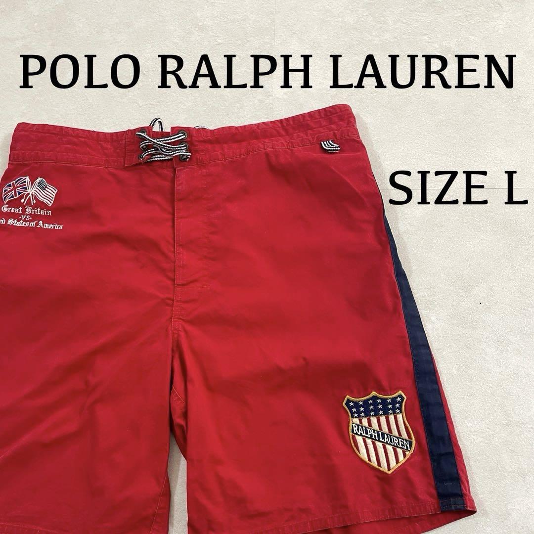 90s POLO RALPH LAUREN レッド ハーフパンツ Lサイズ - メルカリ