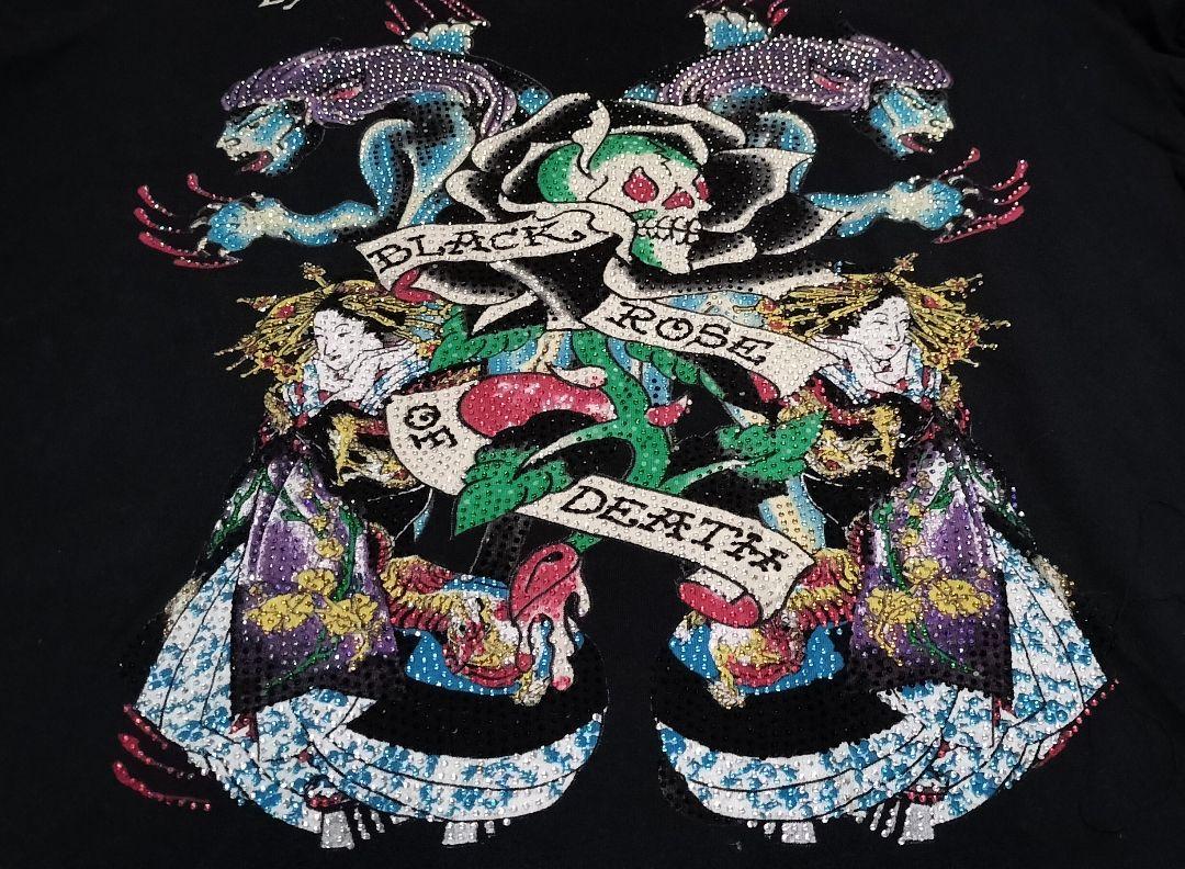 エド・ハーディー ゴージャスラインストーン Tシャツ Ed Hardy L