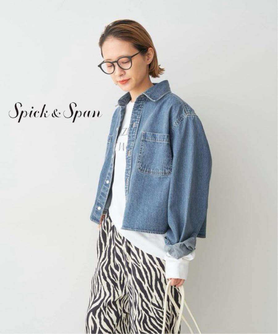 【美品】スピックアンドスパン ショートデニムシャツ 24SSモデル