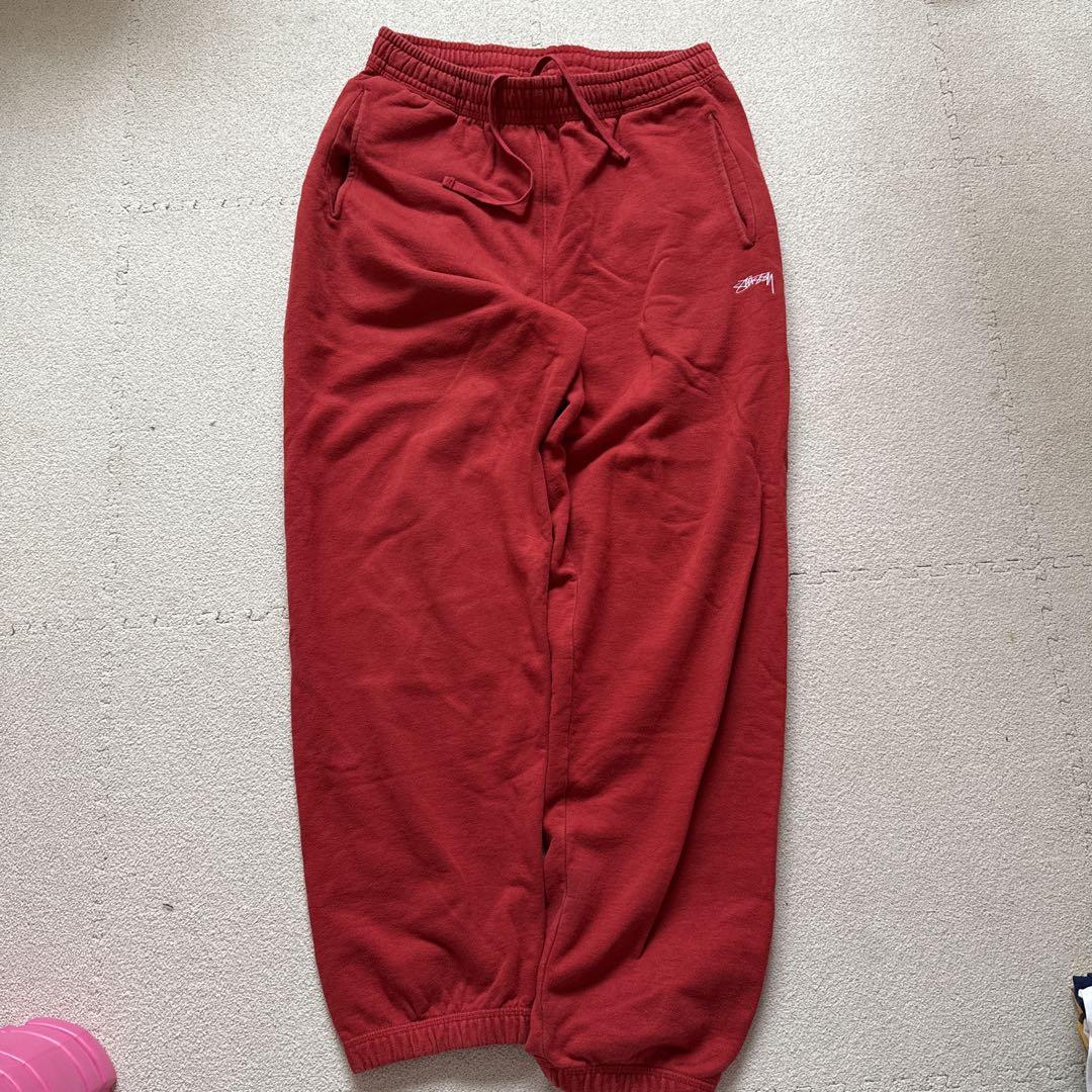 Stussy レッド スウェットパンツ Mサイズ