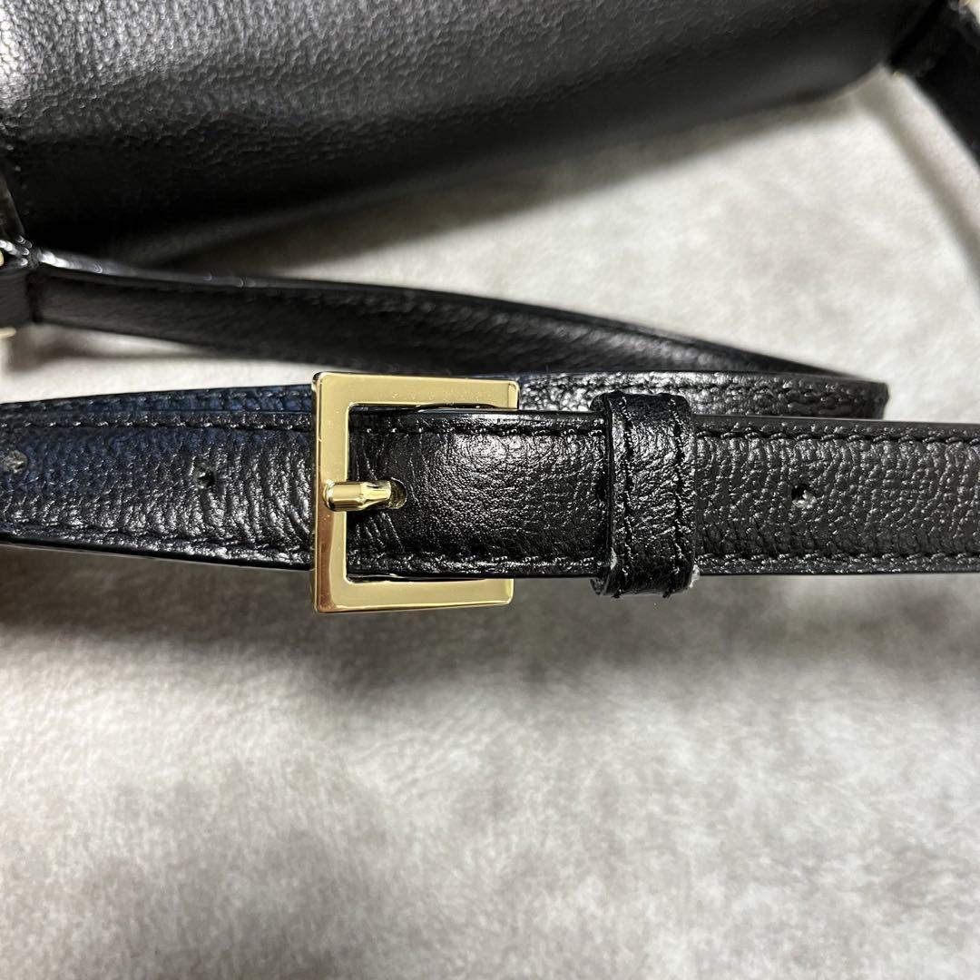 美品 ケイトスペードニューヨーク ショルダーバッグ リボン 黒