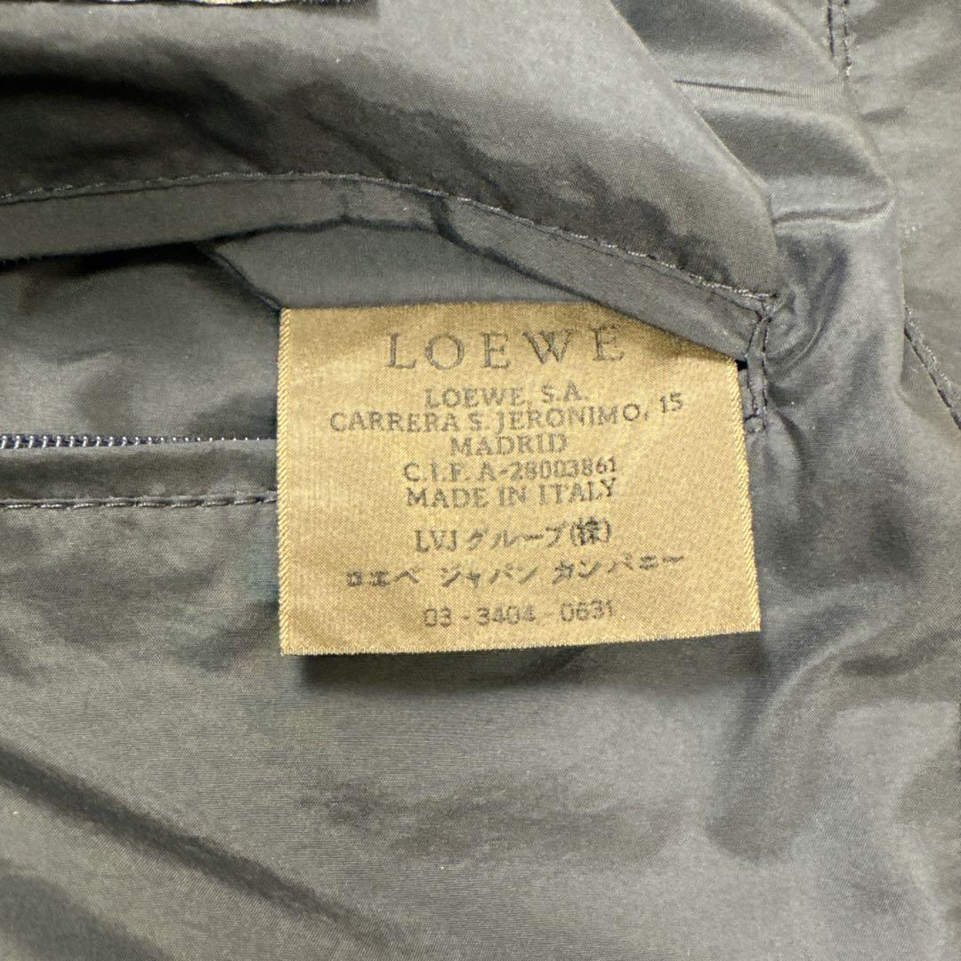 極美品✨ロエベ　ステンカラーコート 黒　ナイロン　3B 大きいサイズ　XL ロゴ