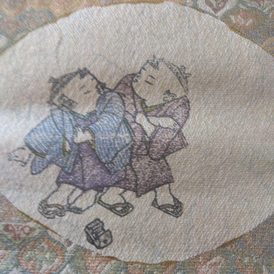 袋帯 正絹 手彫木版染め