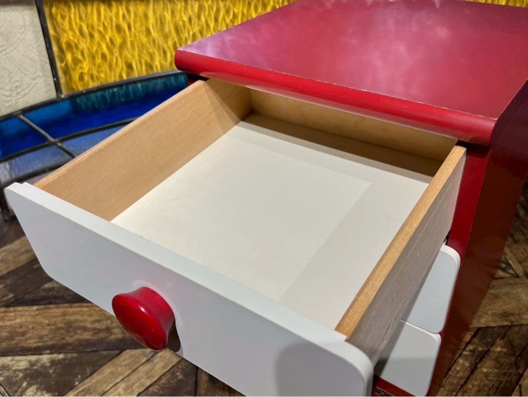 小引き出し 昭和レトロ レトロポップ インテリア 小物入れ 赤 白 当時物 小引き出し 昭和レトロ レトロポップ インテリア 小物入れ 赤 白 当時物